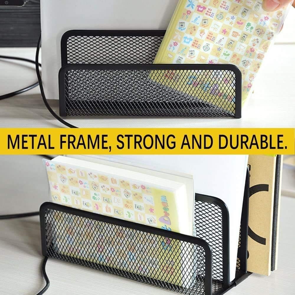 Habrur Schreibtisch Organizer Stiftehalter Schreibtisch Schreibtisch-Organizer, Kleiner Aktenhalter, Brief-Organizer, Metallgeflecht, Dokumenten-Ablageordner, Papier-Organizer Organizer Büro
