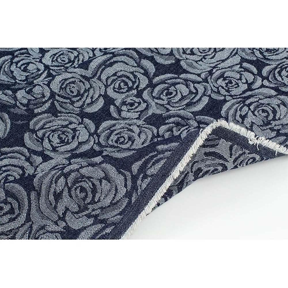 170x50cm Tkanina Żakardowa Vintage Denim Rose - 85% Bawełny, 15% Poliestru, Sprany Materiał Do Samodzielnego Szycia Spodni, Odzieży, Spódnic, Kurtek, Bagażu(Style 3)