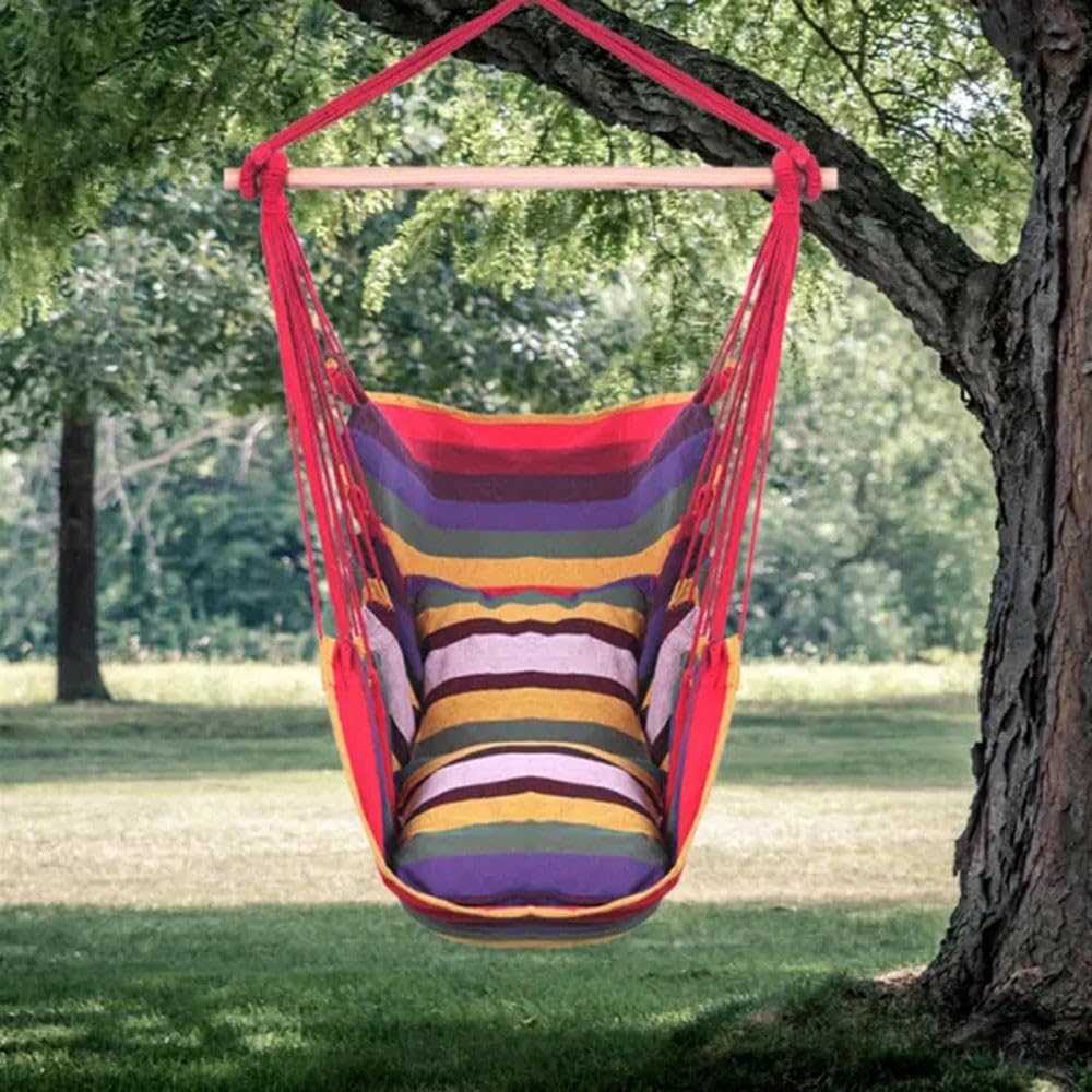 Hammocks,Patio Hammock Foldable Portable Swing Chair Bed with Detachable Pillow(Army Green)