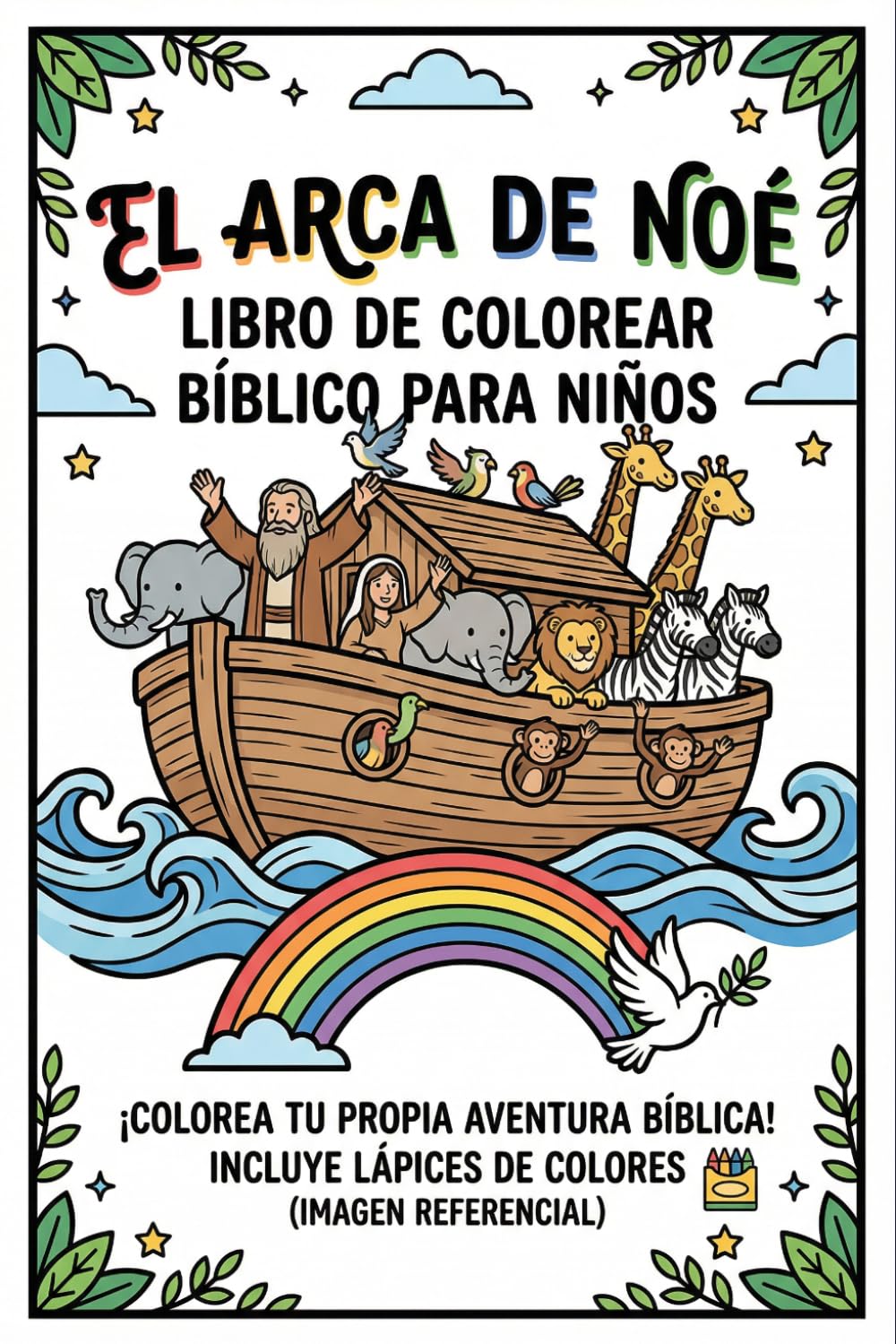 El Arca de Noé: Libro de Colorear Bíblico para Niños