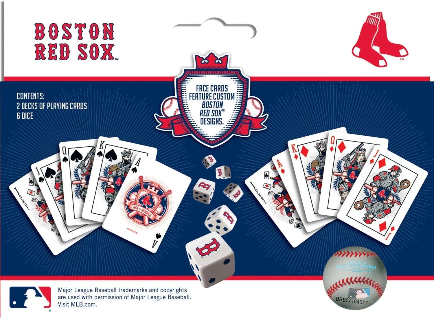 Baby Fanatics Brs3230: Boston Red Sox 2-Pack Playing Cards & Dice Set