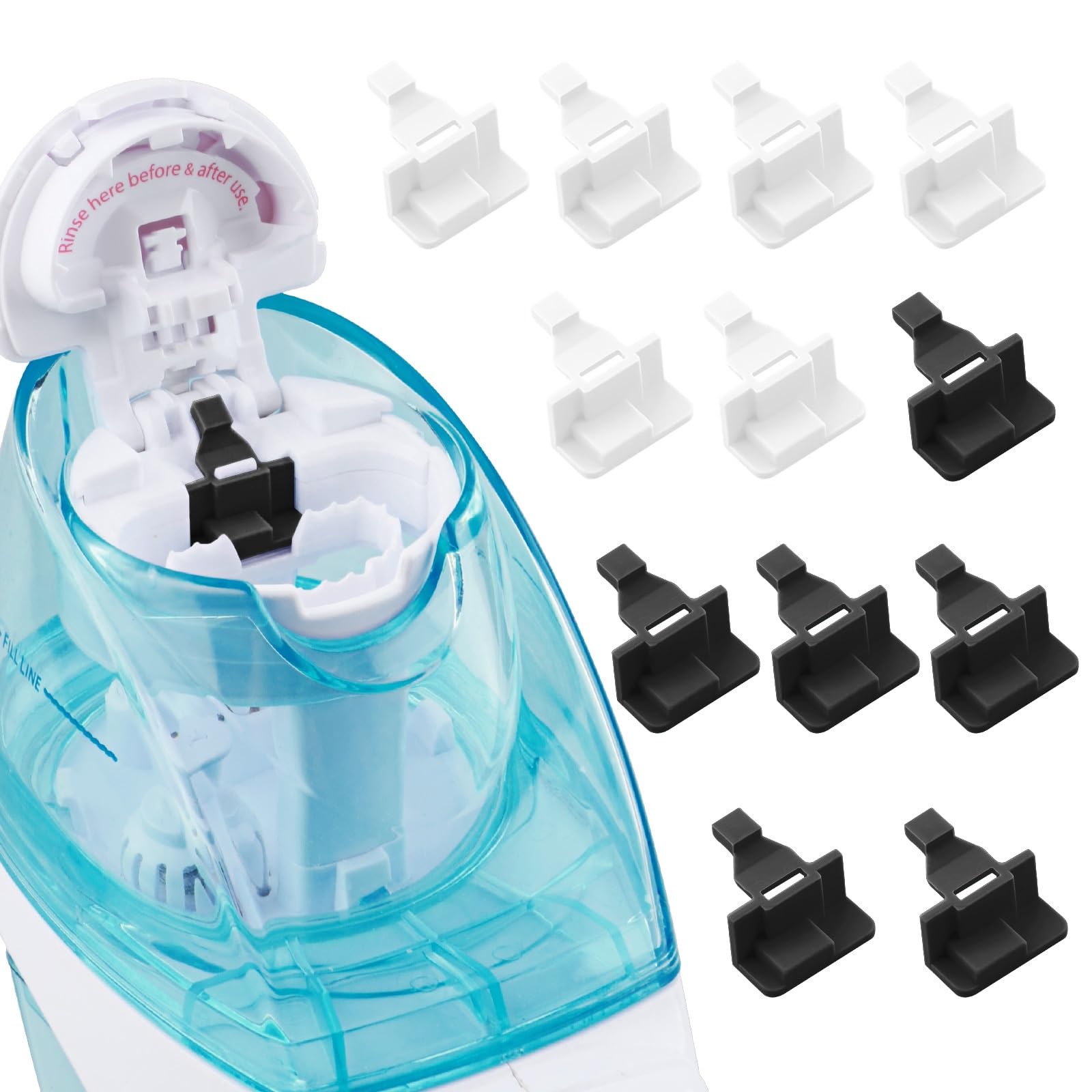 Silicone Saltwater Pods Refills Accessories Compatible with Navage Nasal Care Nasal Irrigation System - Save Salt Water pods for Easy Operation (6 Black + 6 White), nomal