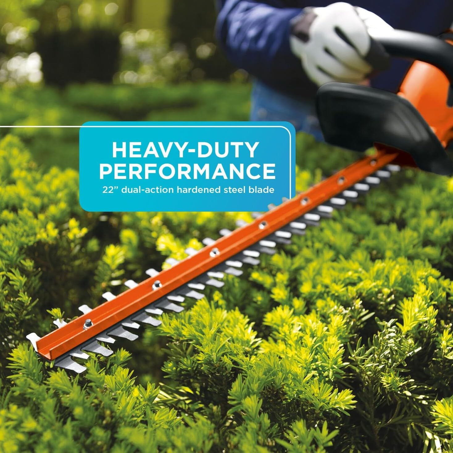 BLACKDECKER 20V MAX Cordless Hedge Trimmer Battery and Charger Included 22 Inch Steel Blade Lightweight Bush Trimmer Soft Grip Less Vibration LHT2220 product thumbnail 5