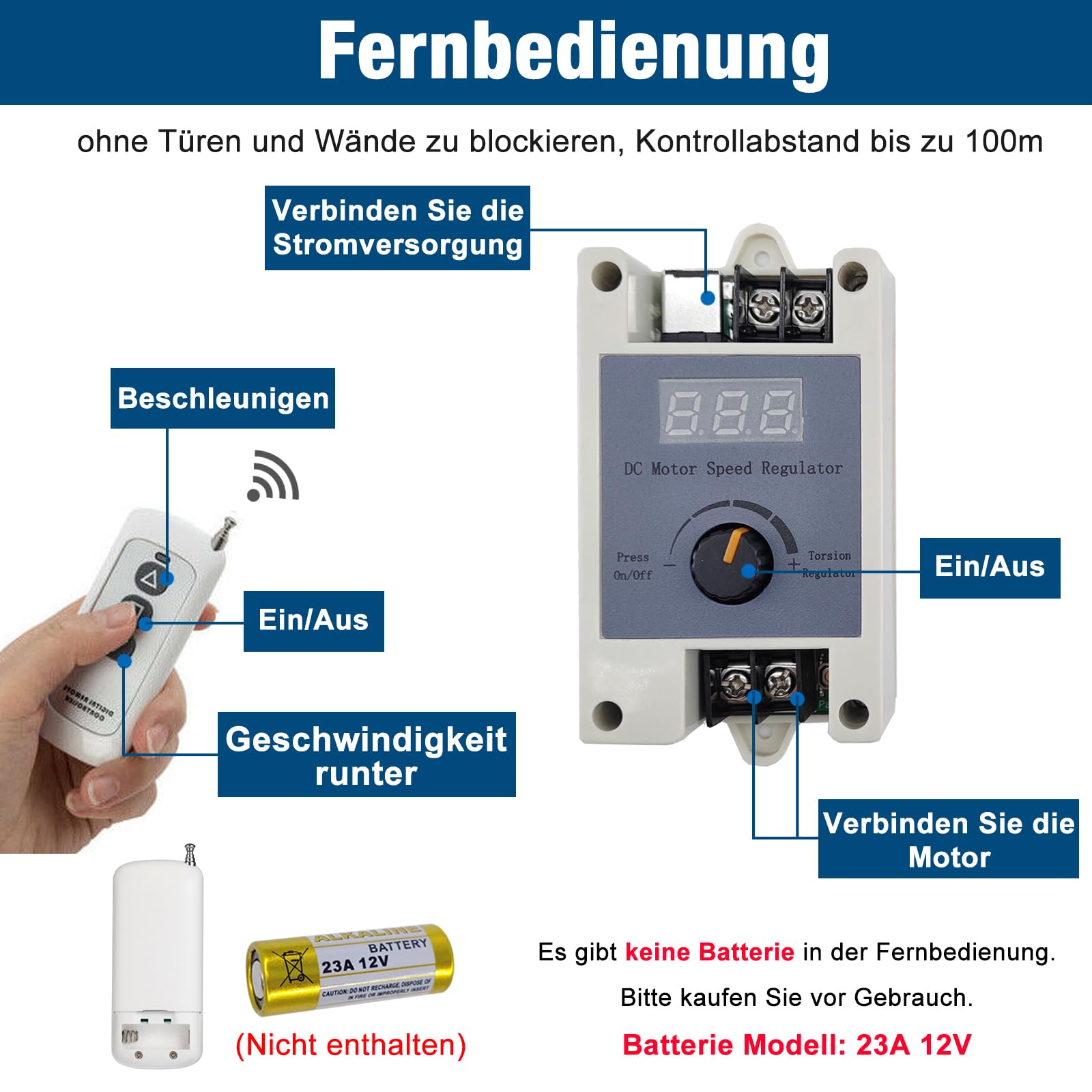 Linear Actuator Hubkolbenmotor DC24V 30-150mm 120rpm Maximaler Schub 18kg für DIY Design Mit Fernbedienung und Drehzahlregler