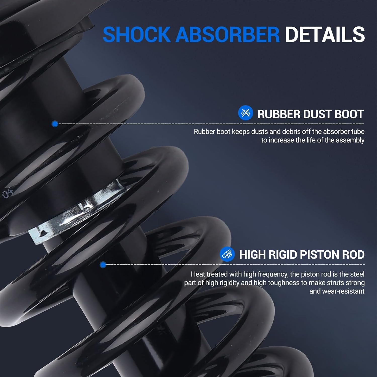 Autoround 181380L 181380R Rear Complete Shock Absorber Compatible with Honda CR-V 2002 2003 2004 2005 2006, Left & Right Struts with Coil Spring Assembly