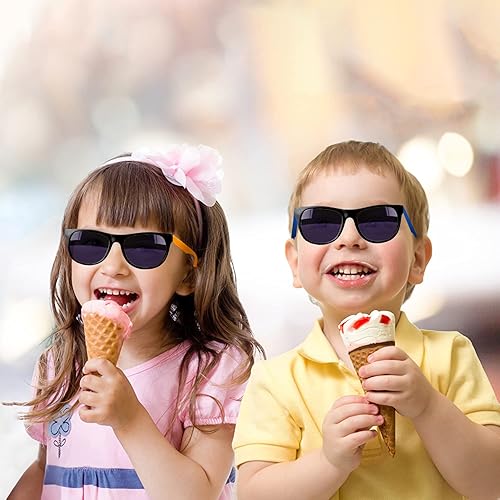 Miniatura 5 de Paquete de 48 lentes de sol de neón de 12 colores con lentes oscuros, estilo de los años 80 para recuerdos de fiesta, fiesta en la piscina a granel,