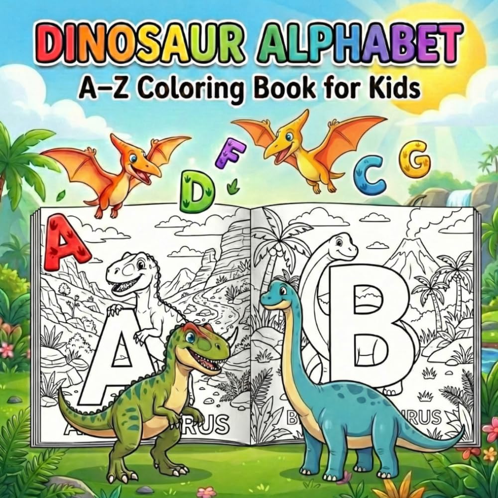 Dinosaur Alphabet: A-Z Coloring Book for KIds