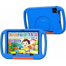 Kids Tablet, 10 inch, Android 15 Tablet for Kid, 12GB RAM, 64GB ROM 1TF Card Expandable for Toddler Children,Tablets with Case, Parental Control, 6000mAh, WiFi, BT5.0, Dual Camera