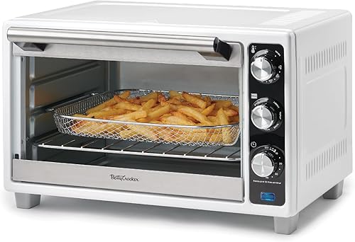 Betty Crocker Horno tostador de convección de freidora de aire, tostadora multifunción de 6 rebanadas y horno freidora de aire, 0.8 pies cúbicos de