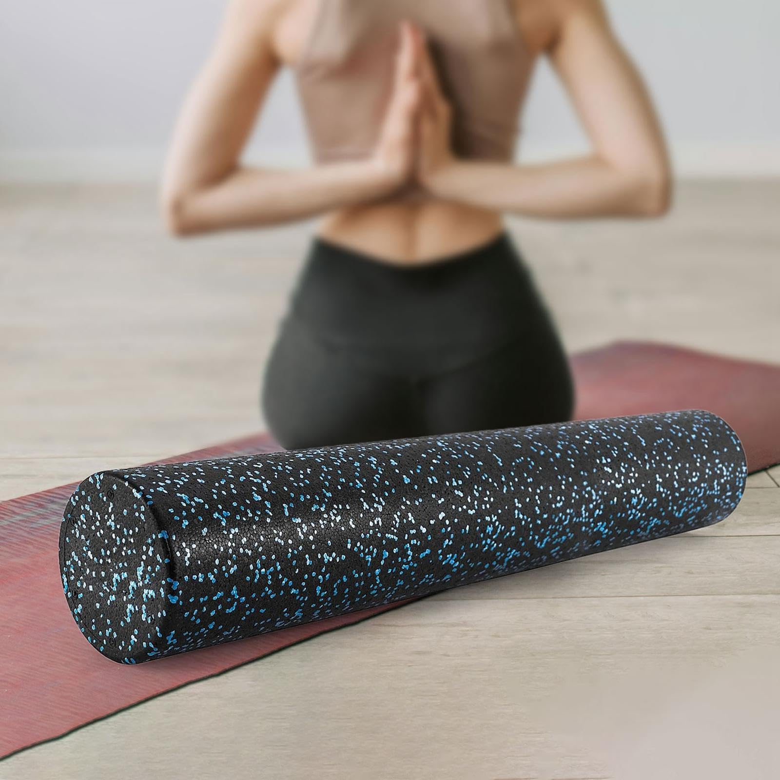 Rullo in Schiuma per Yoga e Pilates, Rullo Massaggiante per Rilassamento Muscolare, per Uomini e Donne, Operatori del Fitness- 15 cm x 90 cm Blu