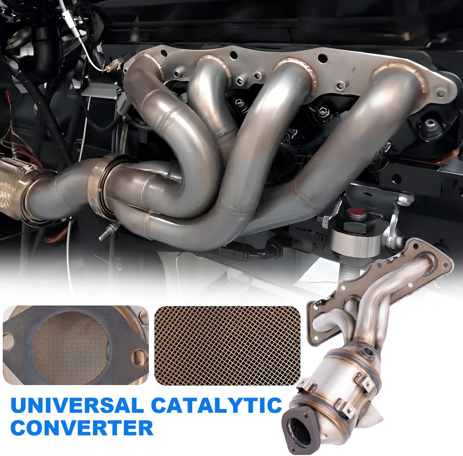 High Flow Catalytic Converter Kit Compatible with Hyundai Accent 1.6L 2011-2019 Kia Rio 1.6L 2012-2019 Soul 1.6L 2012-2019 (EPA Compliant)