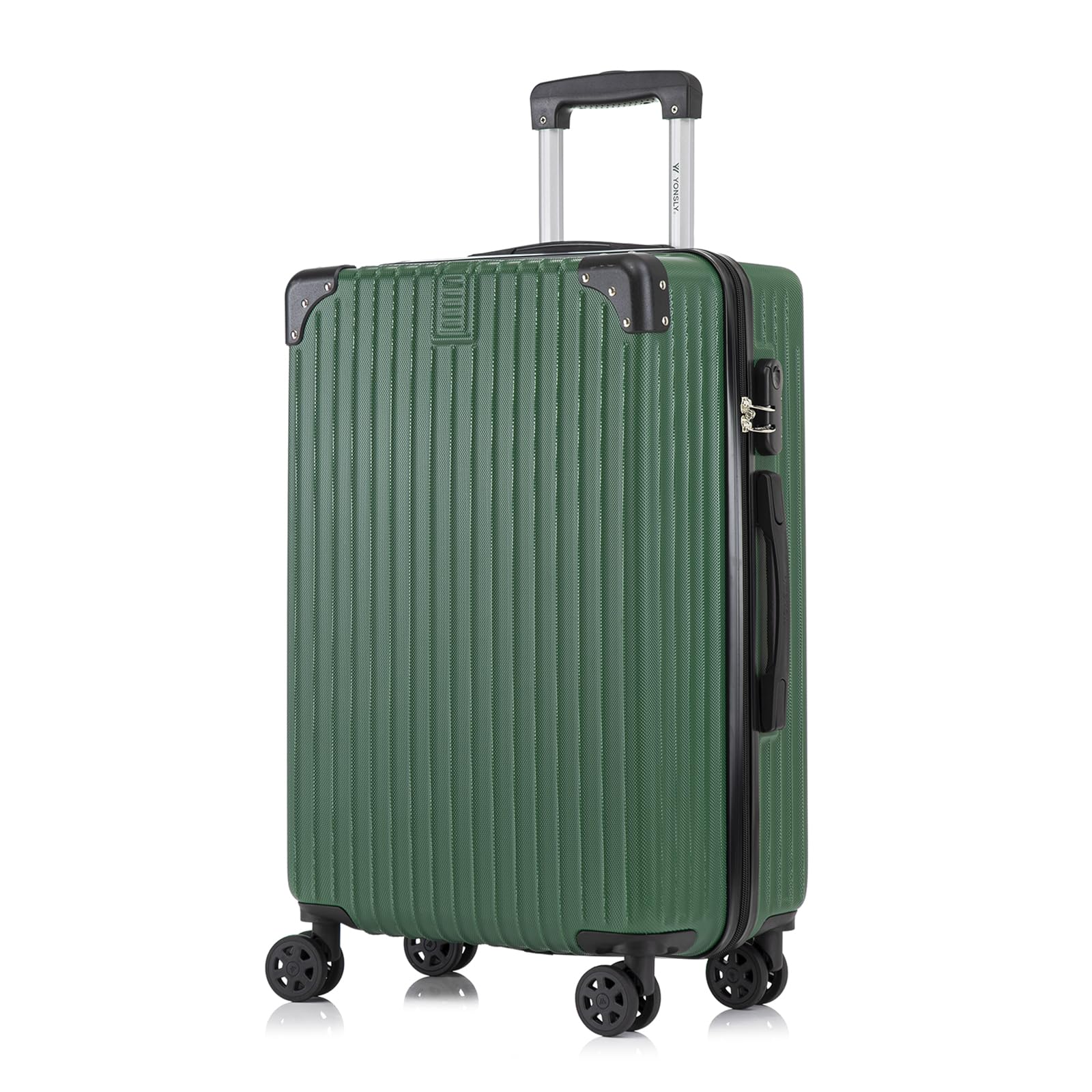 yonsly Koffer Suitcase, Trolley Reisekoffer, Rollkoffer Handgepäck mit 4 Rollen 360°, ABS Hartschalen, Sicherheitsschloss, Weicher Gummigriff, 210D-Futter