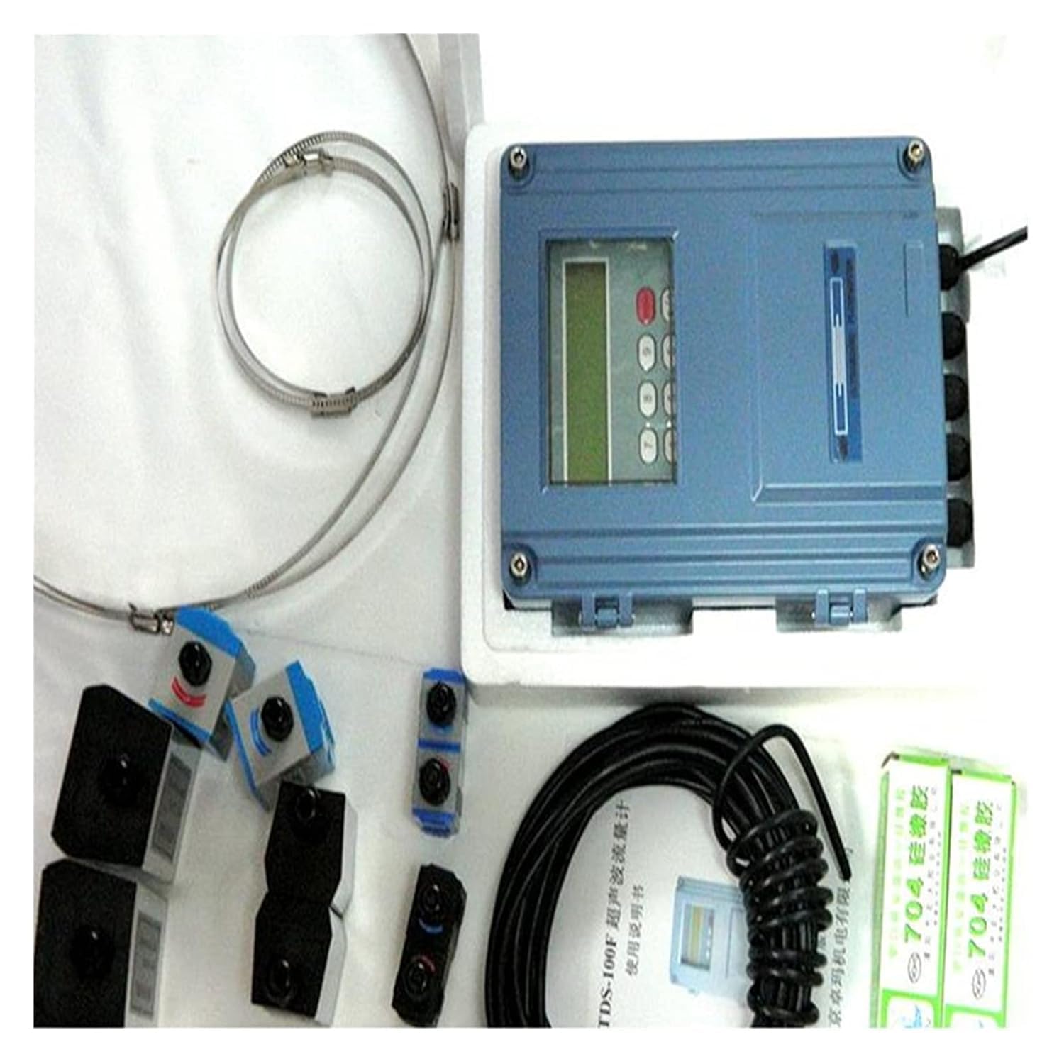 Caudalímetro con pantalla LCD digital TDS-100F, caudalímetro ultrasónico fijo independiente, caudalímetro M2 (DN50-700 mm) for agua, diésel, gasolina y otros líquidos (TDS-100F con M2)