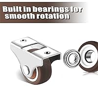 Vista 3 de Ruedas giratorias rígidas fijas no giratorias, ruedas fijas de placa superior, ruedas de goma (4 unidades, 1.5 pulgadas)