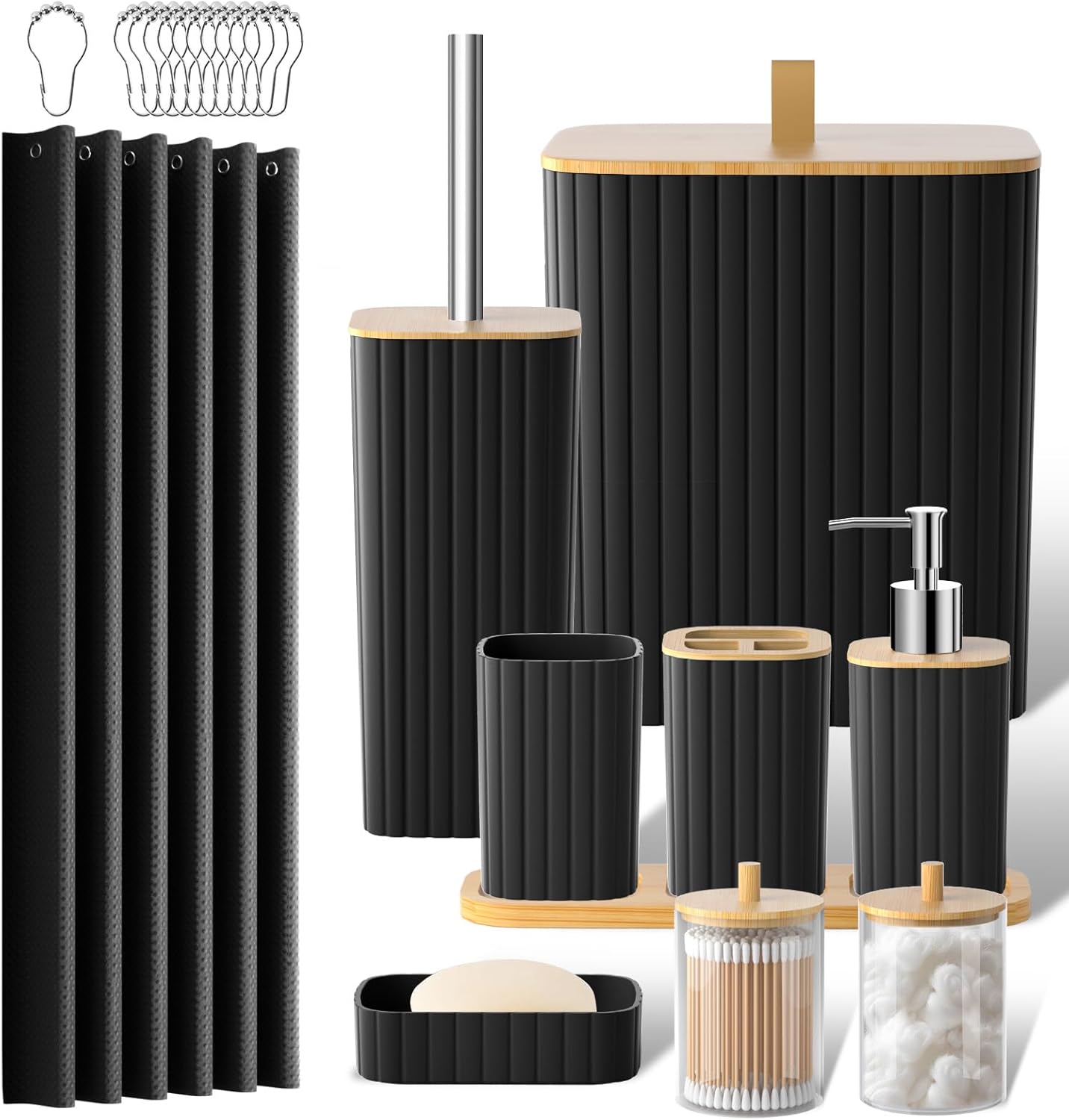 Amazon.com: Z ZONAMA Bathroom Set, 22PCS Black Bathroom Accessories Set ...