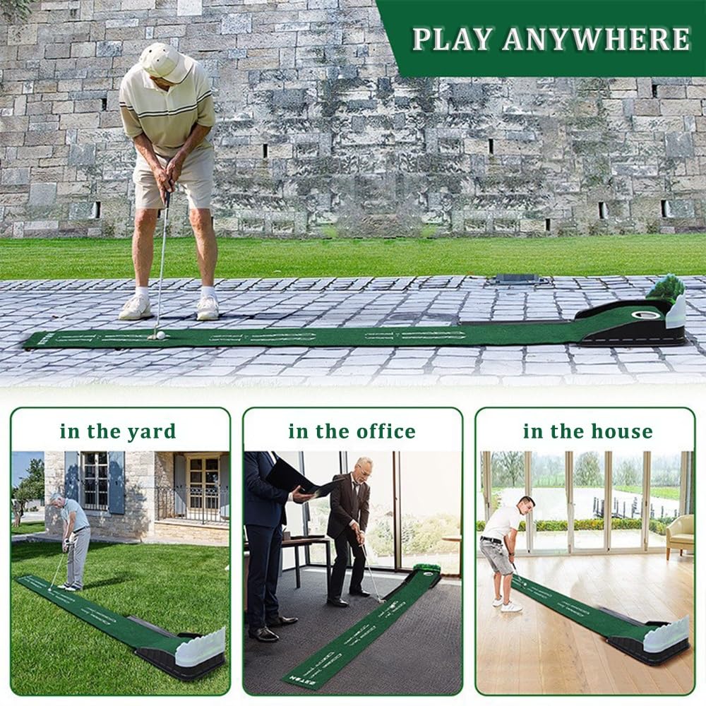 WYWY Alfombra de Putting de Golf Profesional con Base Antideslizante - Green de Práctica para Interiores, Hogar, Oficina & Simulador