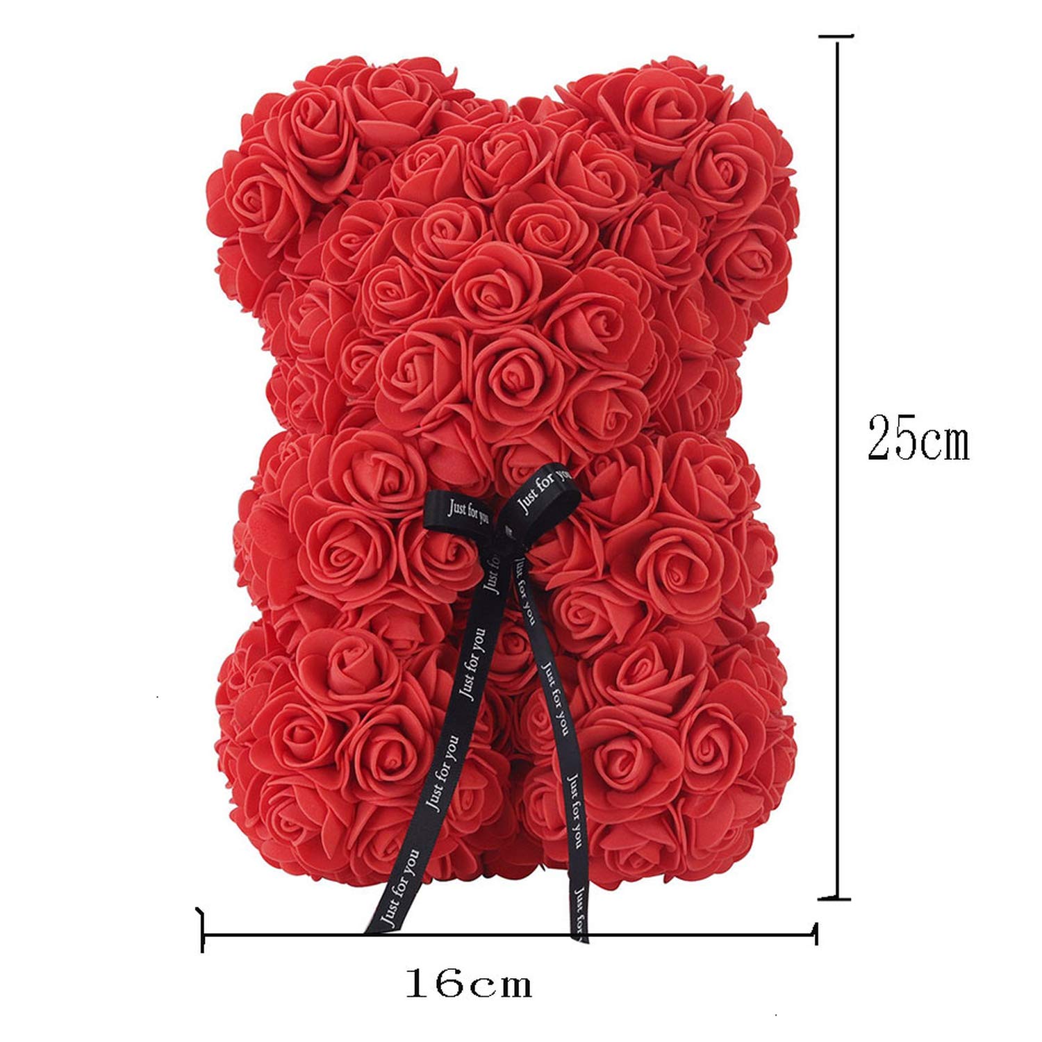 rose teddy bear grey