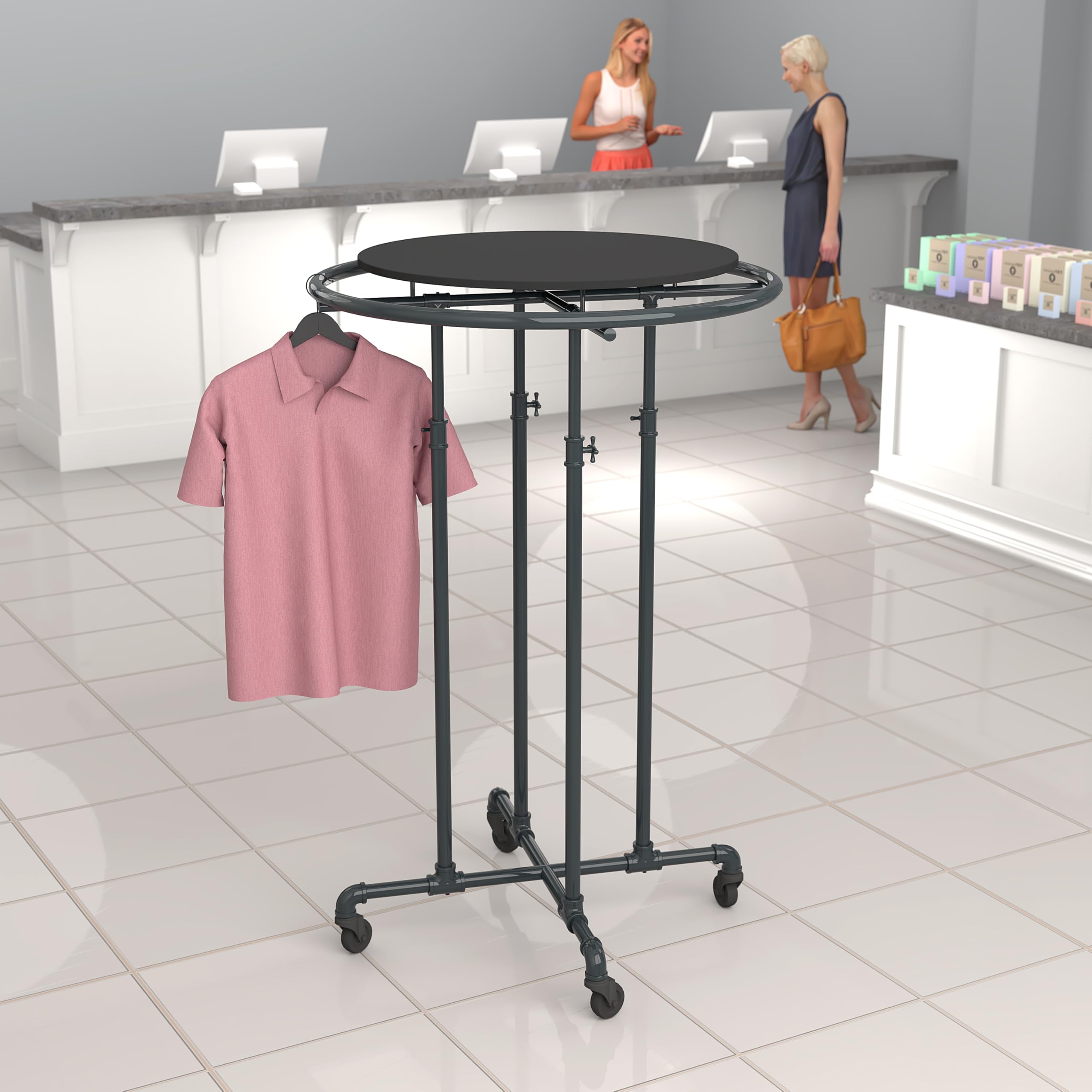 Acrylic Liquor Bottle Shelves - Black 2 Tier 18 inches