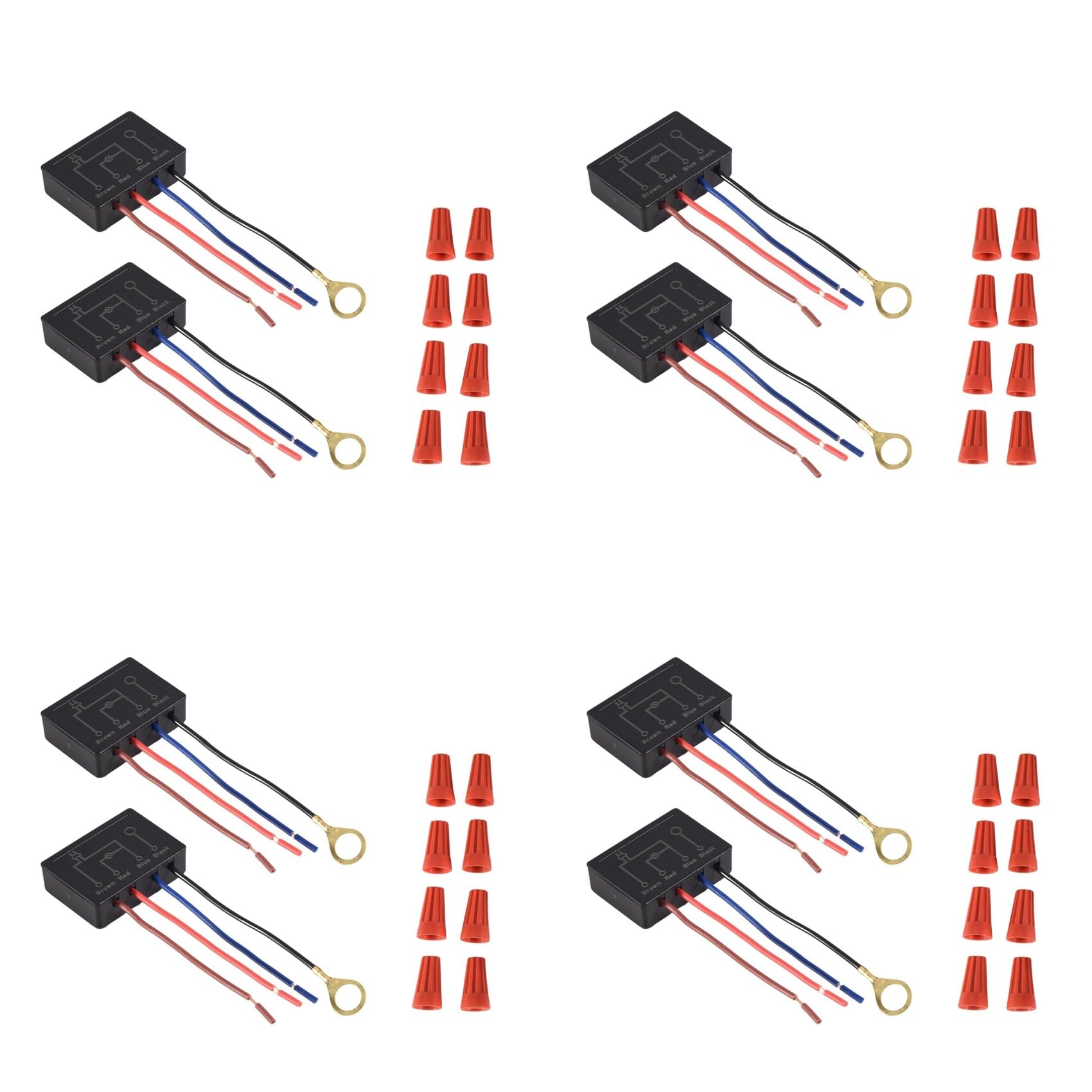 Touch Lamp Switch 8 Pack,Touch Lamp Control Module for Dimmable LED,Bulbs,Lamp Switch Replacement Kit with Wiring Caps