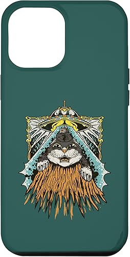 Funda retro para iPhone 13 Pro Max Alien Abduction Cat Funny Kitty Outer Space Aliens