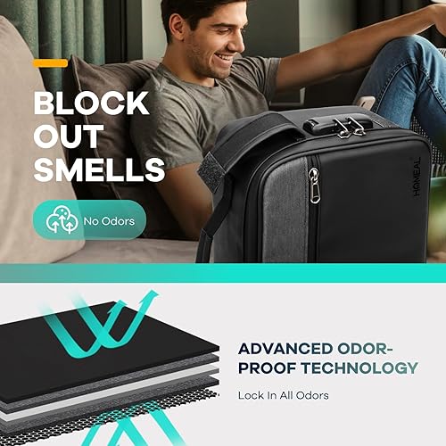 Miniatura 4 de HOMEAL Bolsa grande a prueba de olores con accesorios, contenedores con cerradura, kit de caja, almacenamiento y regalo de viaje para