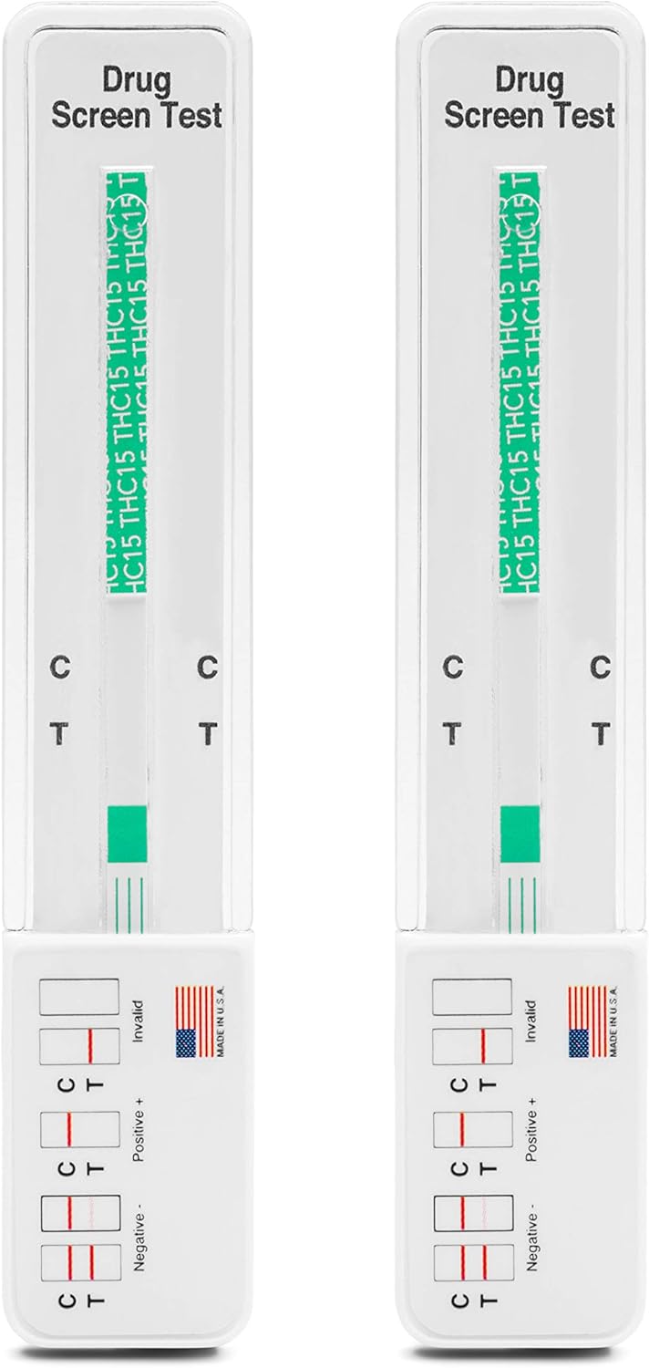 15 Pack - DrugExam Made in USA Most Sensitive Marijuana THC 15 ng/mL Single Panel Drug Test Kit - Marijuana Drug Test with 15 ng/mL Cutoff Level for Detecting Any Form of THC (15)