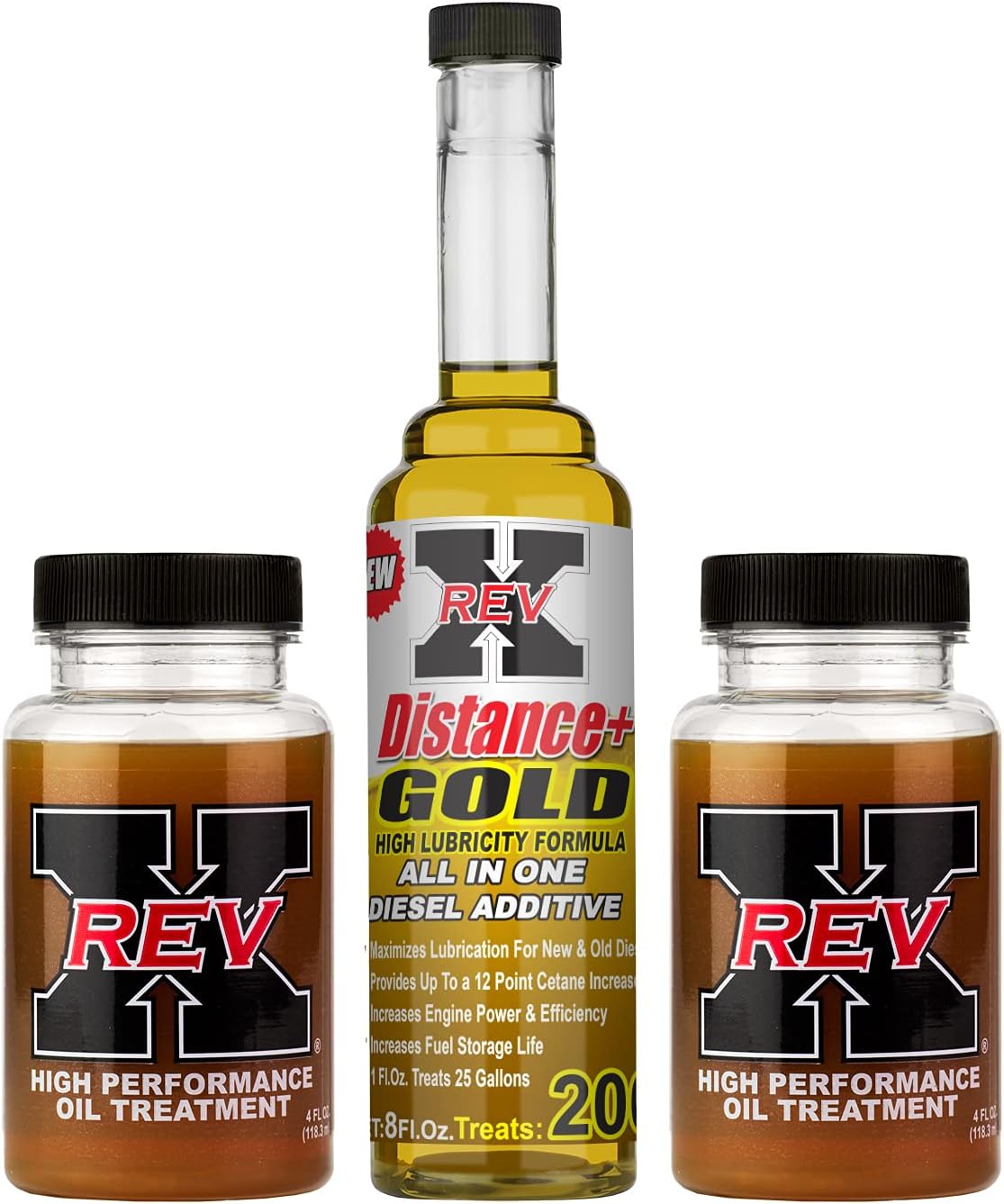 REV X Diesel Oil Additive & Fuel Kit 4 oz Oil Treatment (2) + 8 oz