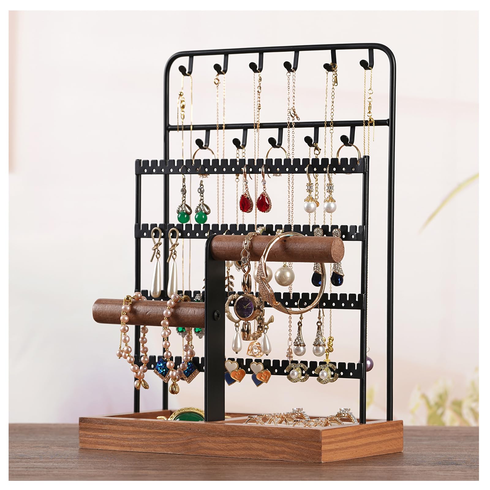 Arbre de rangement bijoux NUODWELL, organisateur de colliers pour coiffeuse et chambre