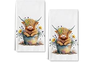 Highland Cow Kitchen Dish Towel 18 x 28 Inch: Adorn Your Kitchen with Scottish Charm
