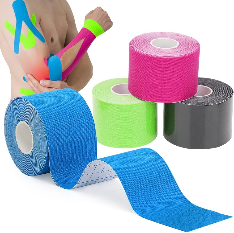 Kinesiotapes 4 Rollen Kinesiologie Tape 5m*5cm Elastische Kinesiologie