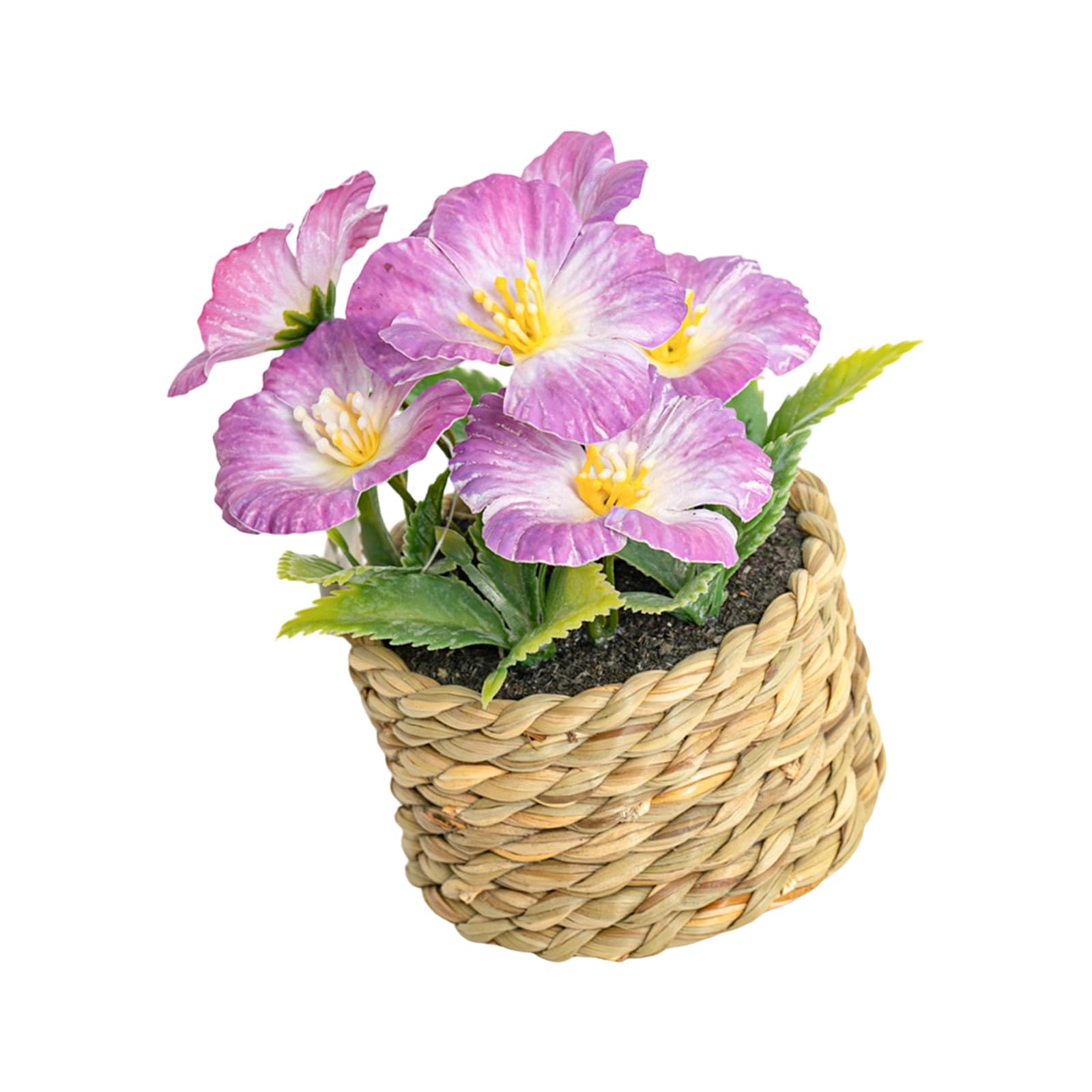 Simulation Flower Potted Plant with Soft Petal and Leaves for Dining Room Bookshelf Windowsill Tabletop Centerpieces Simulation Potted Bushes