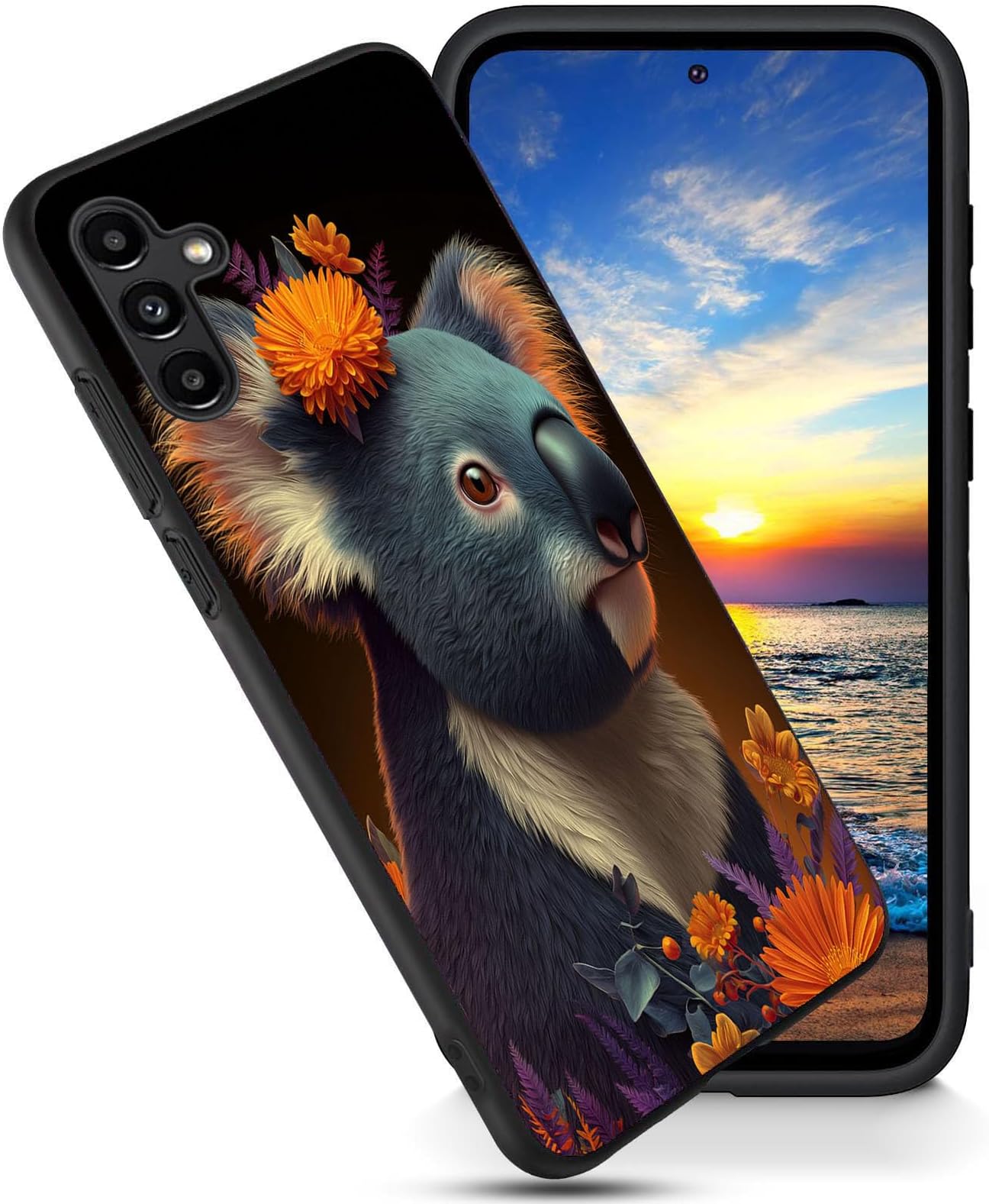 Designed for Samsung Galaxy A25 5G 6.5" Case,Soft Frosted TPU Ultra Thin Cover,Shock-Absorption,Anti-Scratch Protective Case,Koala Flower