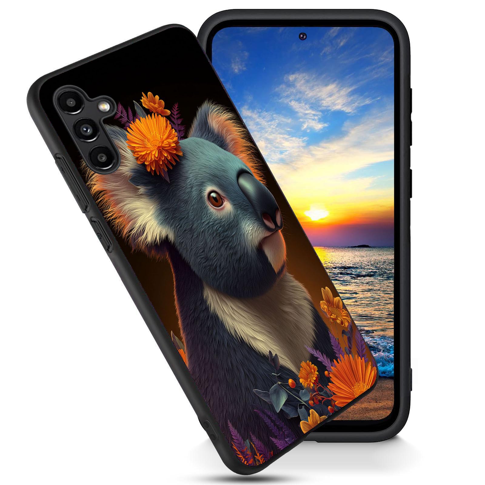 Designed for Samsung Galaxy A25 5G 6.5" Case,Soft Frosted TPU Ultra Thin Cover,Shock-Absorption,Anti-Scratch Protective Case,Koala Flower