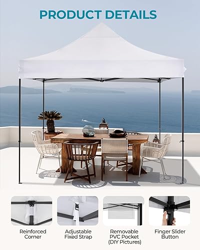 Miniatura 5 de Tienda de campaña desplegable, 10 x 10 pies, exteriores, toldo comercial, instantánea, 4 pesos de arena y bolsa enrollable, para fiestas,