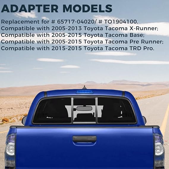 ECOTRIC Tailgate Molding Cap Cover Compatible with Toyota Tacoma 2005-2015 Replacement for 65717-04020 TO1904100 Protector Spoiler Tailgate Upper Cover