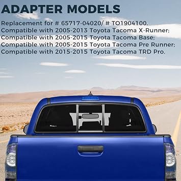 ECOTRIC Tailgate Molding Cap Cover Compatible with Toyota Tacoma 2005-2015 Replacement for 65717-04020 TO1904100 Protector Spoiler Tailgate Upper Cover