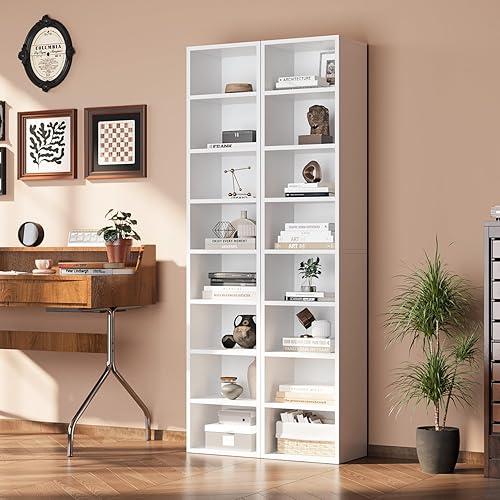 Miniatura 2 de oneinmil Estantería estrecha de 71.5 pulgadas de alto, estante de exhibición de cubo de 8 niveles, estantería de esquina moderna con espacio de