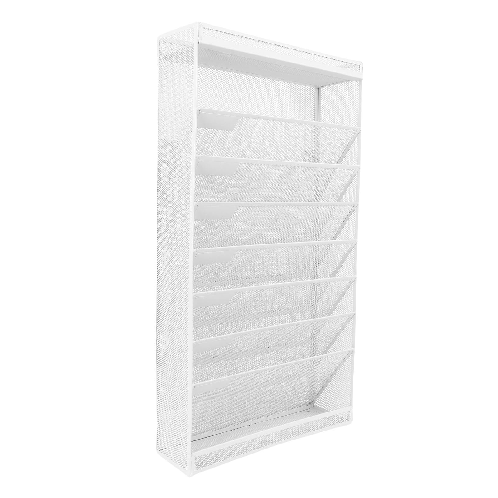 Eujgoov Scaffale Portaoggetti a Parete con Organizer per File in Rete di Ferro con Design Mobile e Appendibile a 9 Livelli per L'archiviazione di Documenti in Ufficio, a Casa, per la