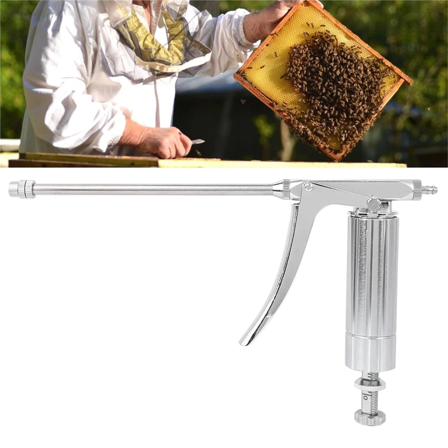 Beekeeping, Bee Sprayer, Stainless Steel Beekeeping, Pollination Syringe Tool,for Beekeepers