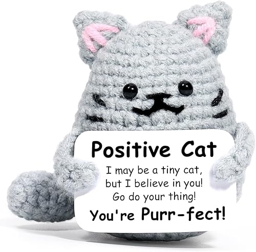 AICase Inspirational Crochet Positive Cat Animals Gifts - Cat Gifts For Girlfriend