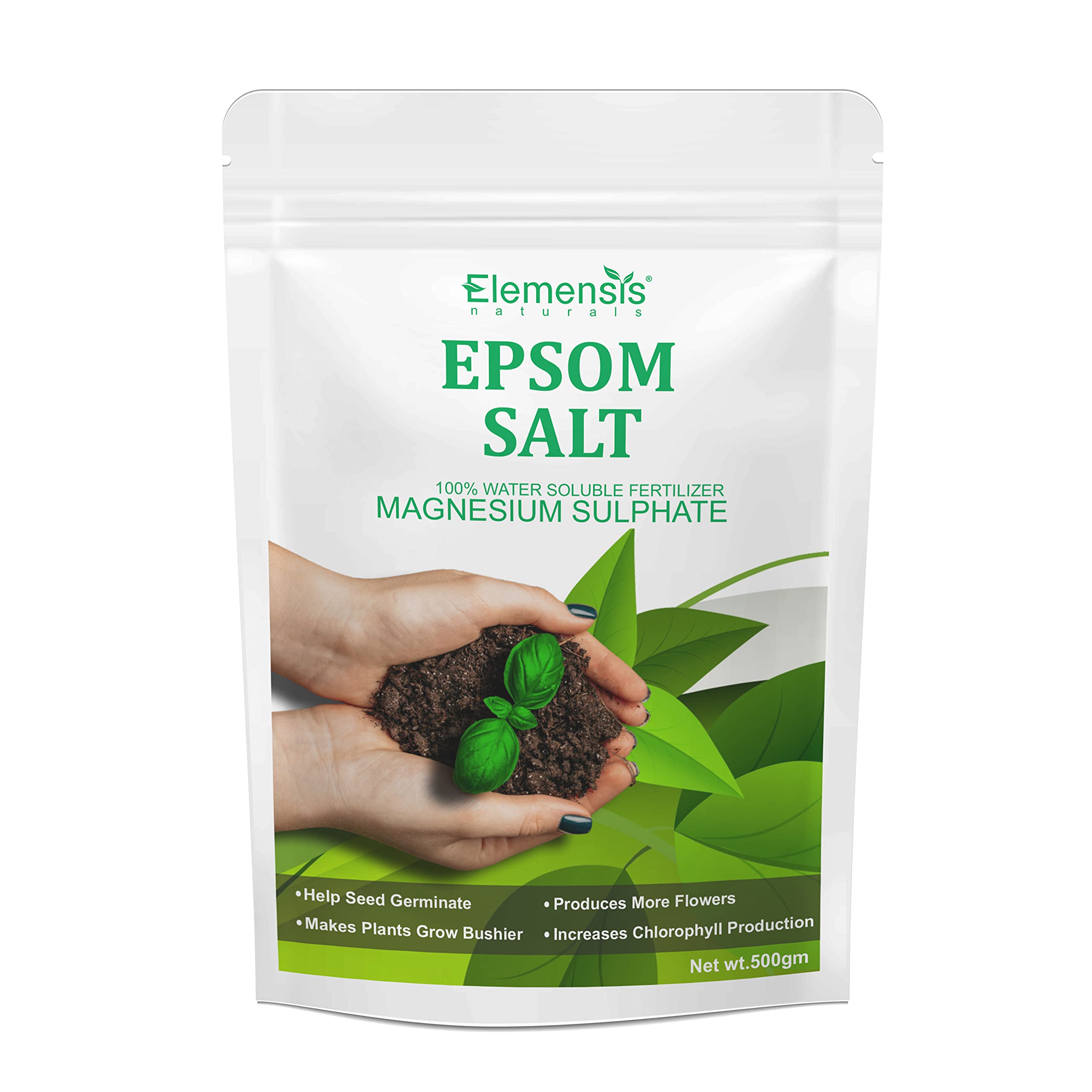 Elemensis Naturals Epsom Salt Magnesium Sulfate for Speed Up Plant Growth Vegetables & Plants Nutrient - 1Kg