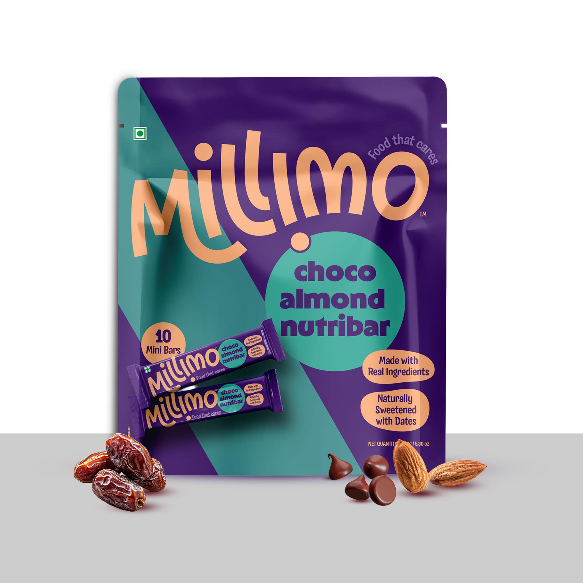 Millimo Healthy Choco Almond Nutribar, 150g, Natural Energy, Protein Rich, No Refined Sugar, Dates Almonds Cashews-image-23