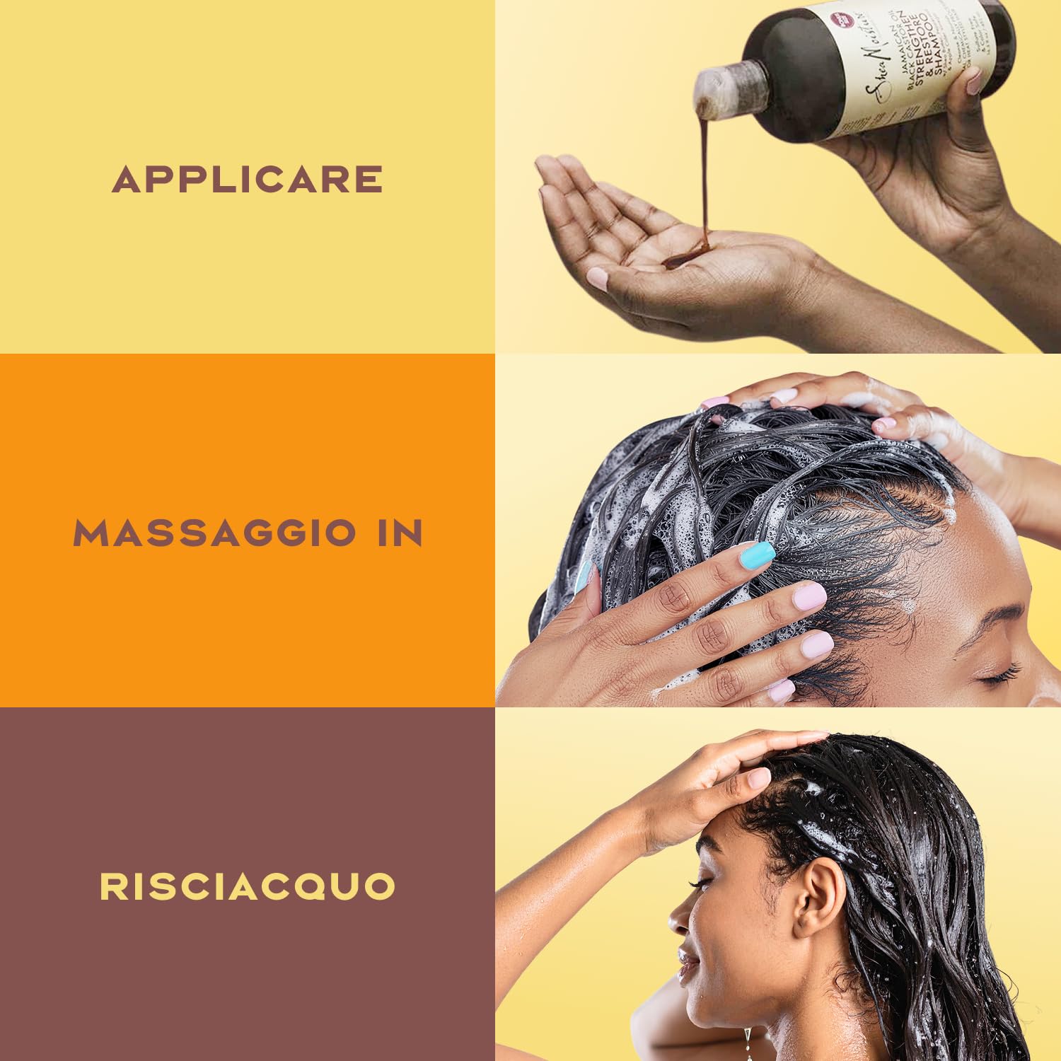 SheaMoisture Set - Olio di ricino nero giamaicano set per la cura dei capelli Shampoo 1x 384 ml, Balsamo 1x 384 ml, Maschera Intensiva 1x 355 ml, Leave-In 1x 431 ml#