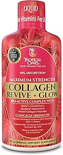 Liquid Collagen Glow for Women & Men | 5000mg VERISOL Collagen Peptides + 12500mcg Biotin | Clinically Tested for Thicker Hair, Brighter Skin, Wrinkles & Stronger Nails | 32 Serv