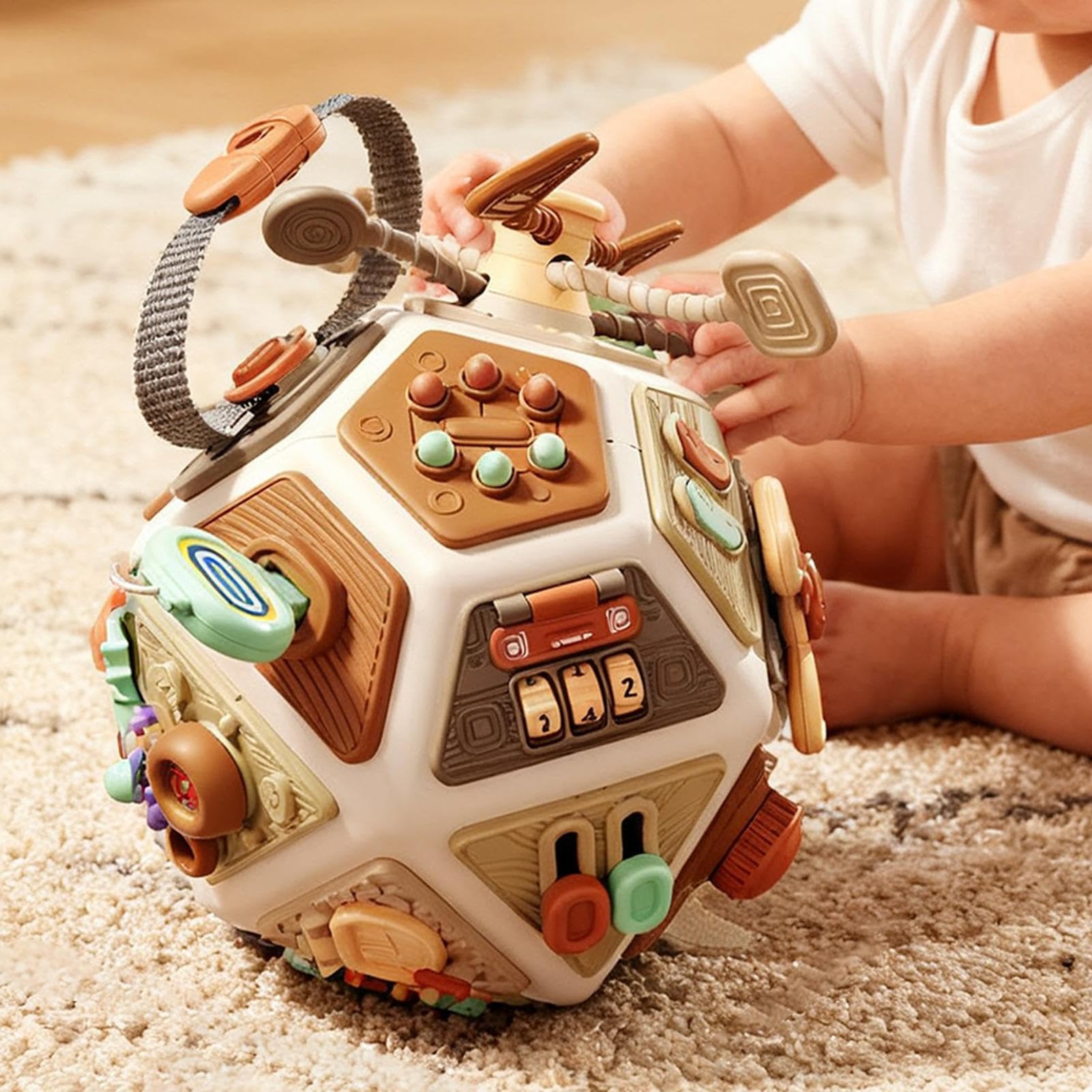 Cubo Da Tavolo Occupato - 20x19,5 Cm Attività Di Sviluppo Delle Capacità Motorie | Cubo Attivita Portatile Per Bambini | Attività Di Viaggio Cognitive Cubi Occupati Per La Scuola Materna Del Viag
