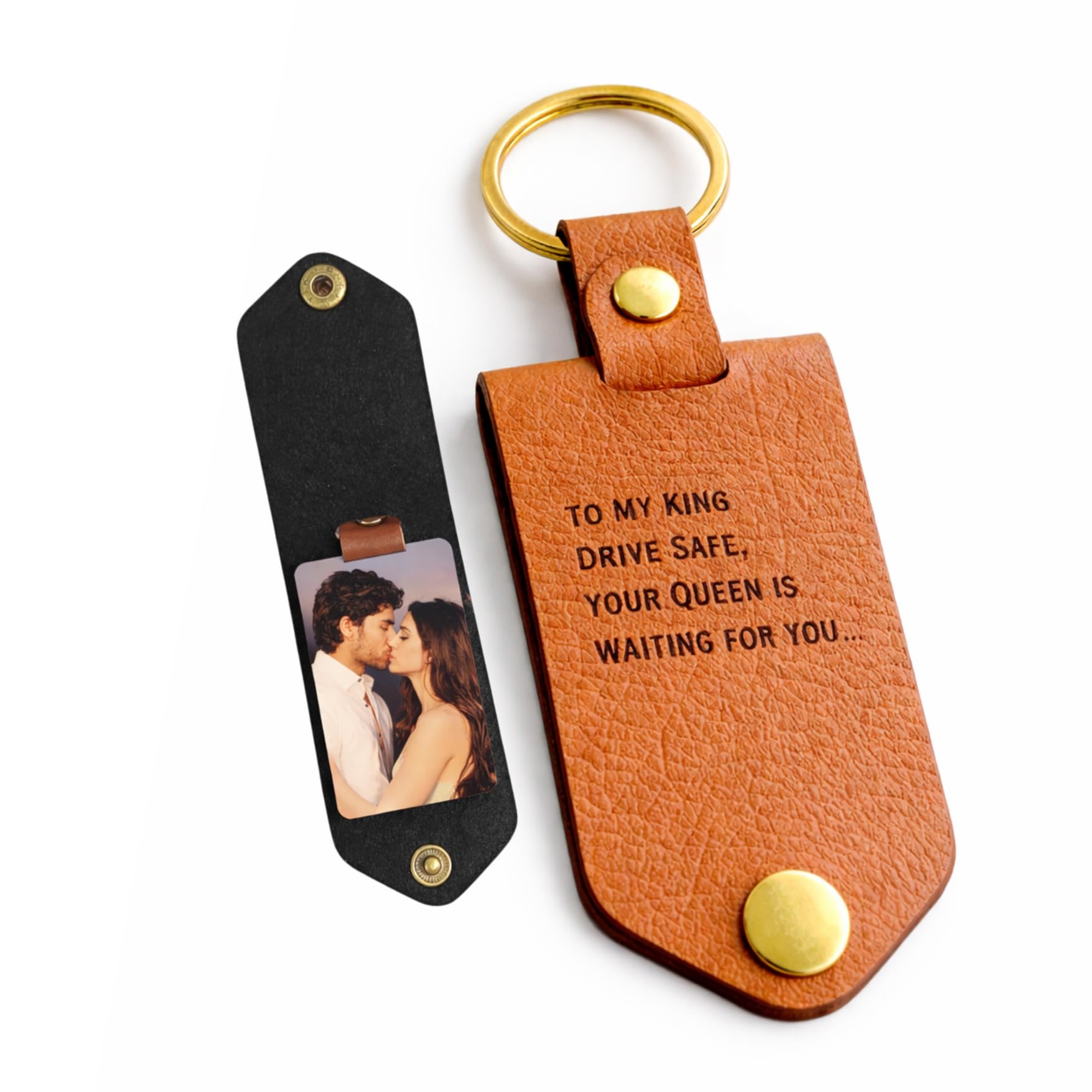 Personalised Leather Keychain with Custom Name & Charm, Unisex, Modern Style, Customisable-image-20