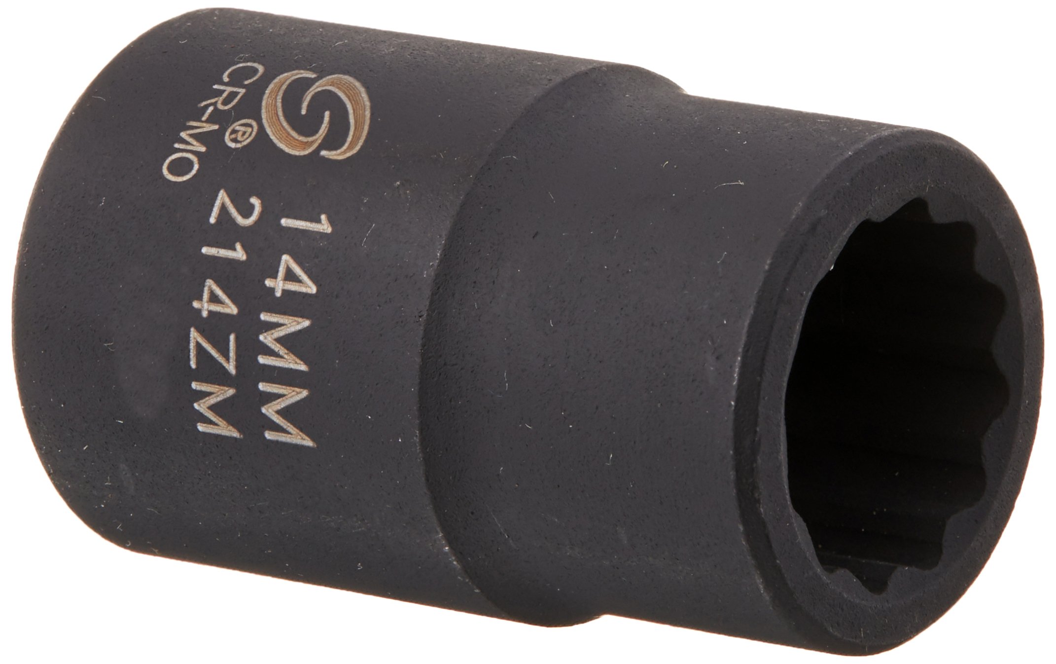 Sunex 214zm 1/2-Inch Drive 14-mm 12-Point Impact Socket, Chrome, 0