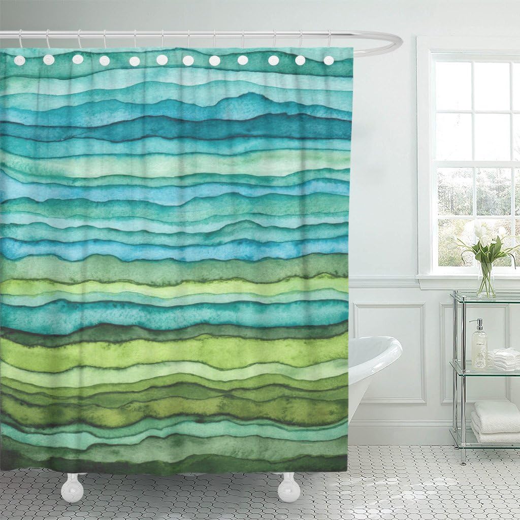 Blue And Green Shower Curtain
