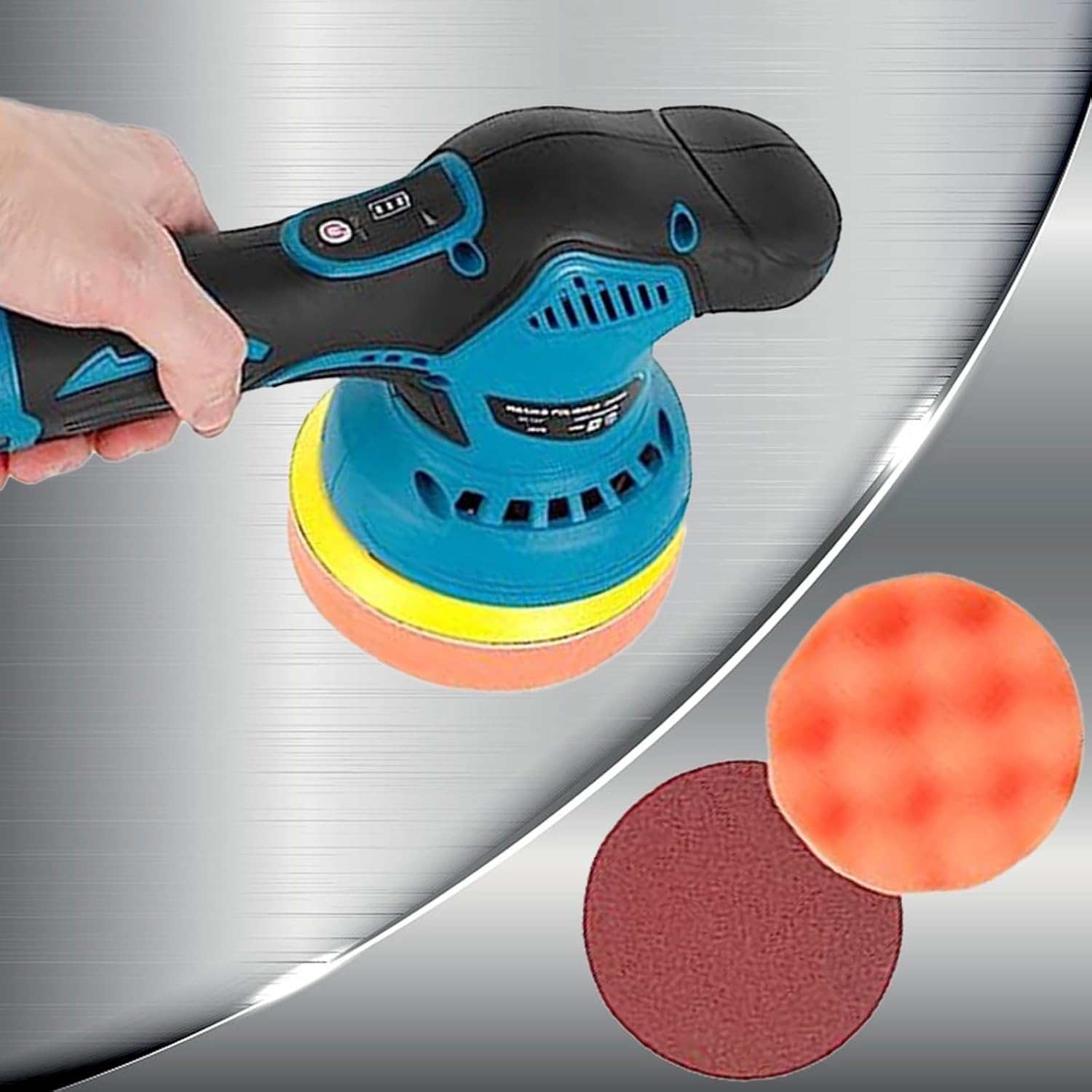 Lucidatrici per Auto, Lucidatrice Orbitale con Spugna per Lucidatura da 125 mm 8 Velocità 2800-5500 Giri / Min Lucidatrice per Lucidatrice Angolare per Lucidatura Ceretta