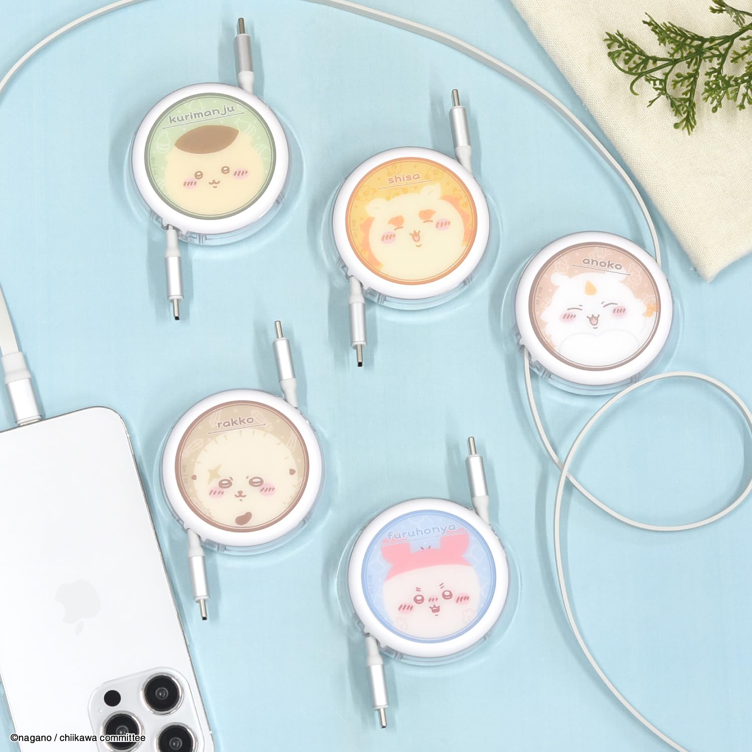 グルマンディーズ(Gourmandise) Gourmandies CK-49E Chiikawa PD60W Compatible USB 2.0 Reel Type C Cable Sea Otter